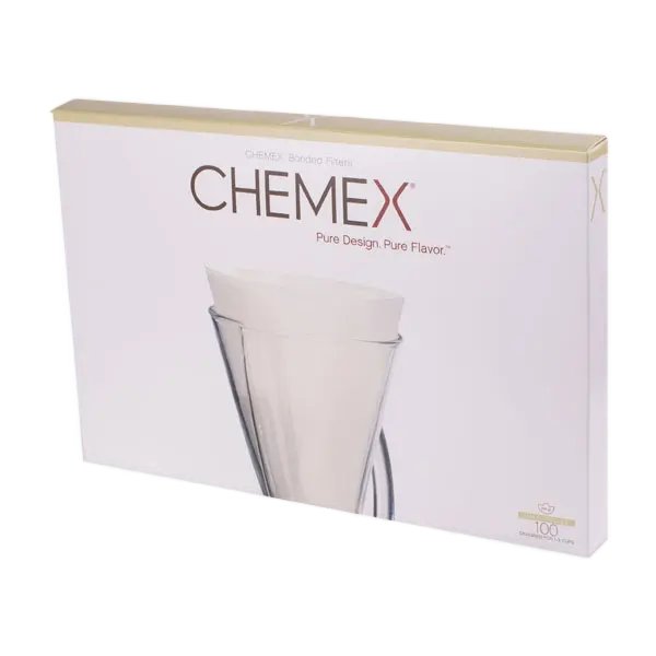 Chemex fyrkantiga pappersfilter – vita – 3 koppar (100 st)