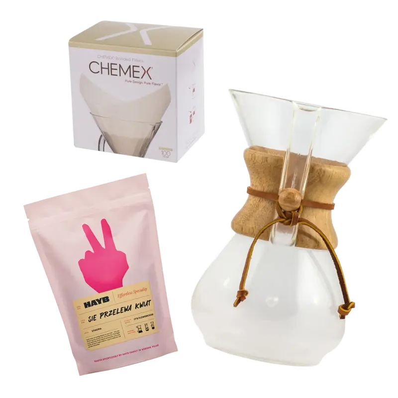 Chemex Startkit - Kaffeset - Chemex 6 koppar + Filter + Flowery Bryggkaffe