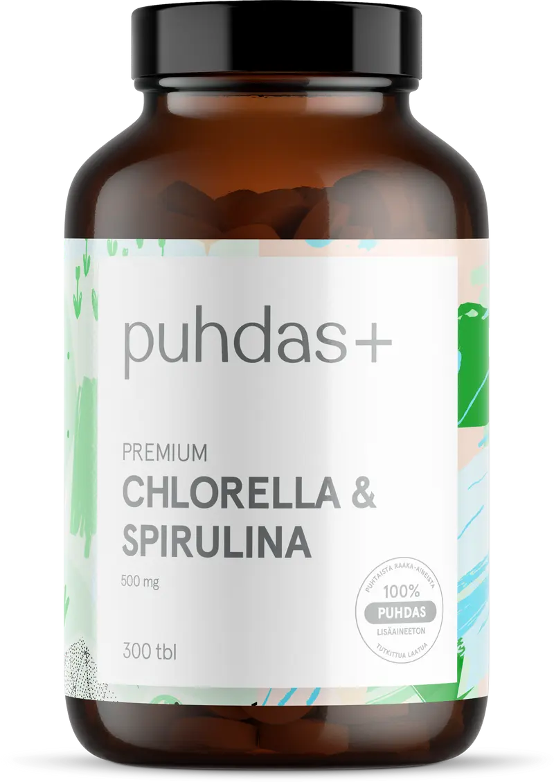 Chlorella & Spirulina 500 mg, 300 tabletter
