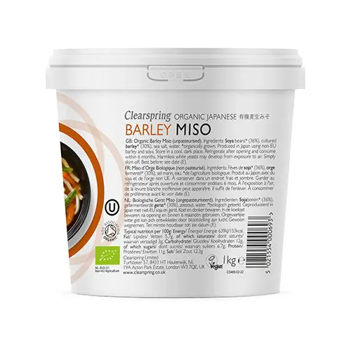 Clearspring Miso Korn (Korn Miso) Opastöriserad Ekologisk | 1 kg