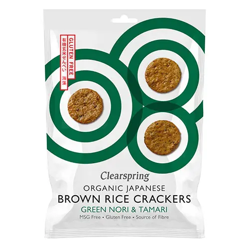 Clearspring Rice Cracker Ekologisk Glutenfri | Nori Tång & Tamari