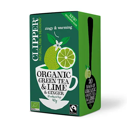 Clipper Grönt Te m. Lime & Ingefära Ekologisk | 20 påsar