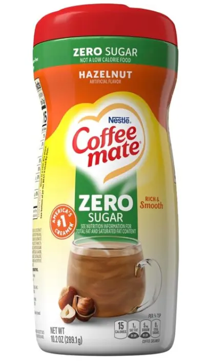 Coffee Mate Zero Sugar Hazelnut 289g