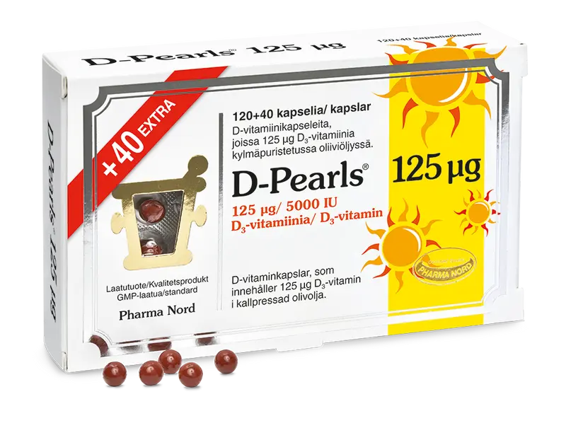 D-Pearls 125 ug Extra, 120+40 kapslar