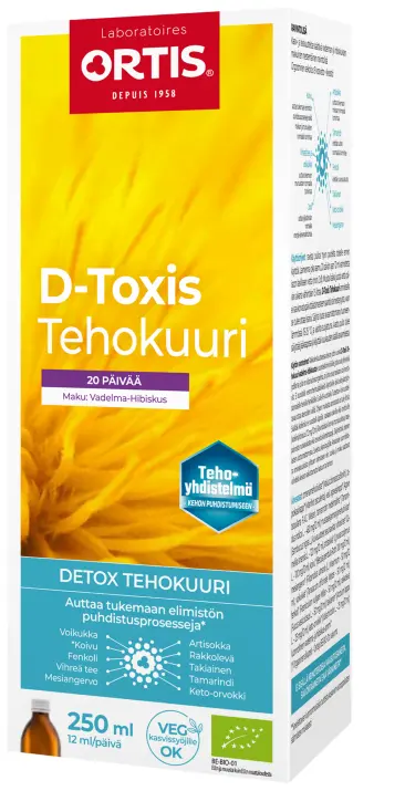 Detox-behandling, hallon-hibiskus, 250 ml