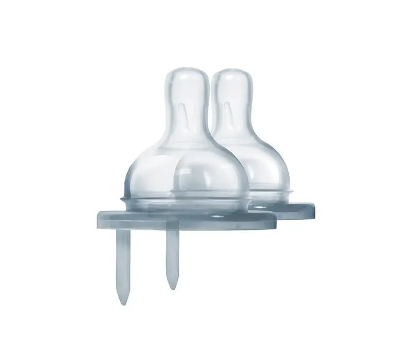 Dinapp Y-cut i Medicinskt Silikon för Välling 2-pack - Pura Stainless