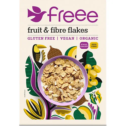 Doves Farm Frukt & Fiber Flakes Glutenfri Ekologisk | 375 g