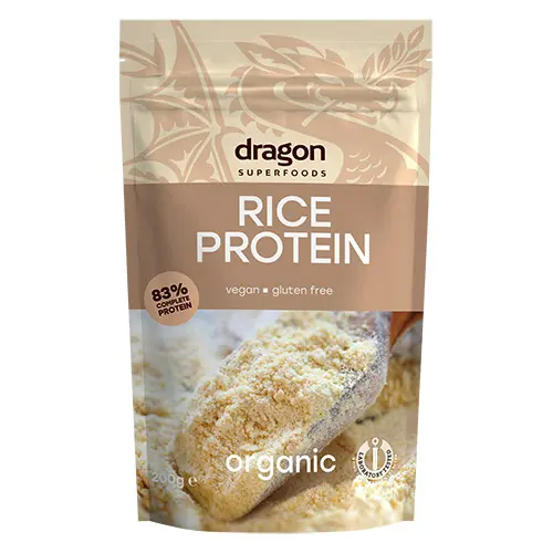 Dragon Superfoods Glutenfri Risprotein 83% Ekologisk Vegansk Laktosfri | 200 g