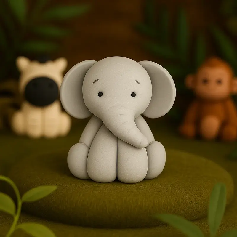 Elefant Ätbar tårtdekoration