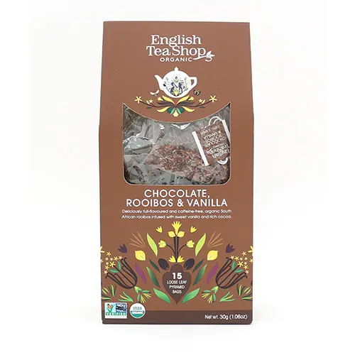 English Tea Shop Choklad, Rooibos & Vanilj Te Ekologisk | 15 påsar