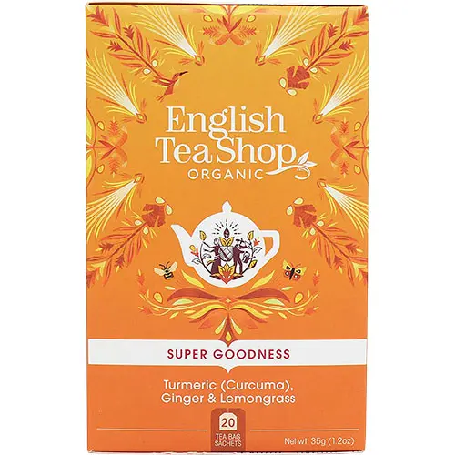 English Tea Shop Koffeinfri Te Turmeric Ginger & Lemongrass Ekologisk | 20 påsar