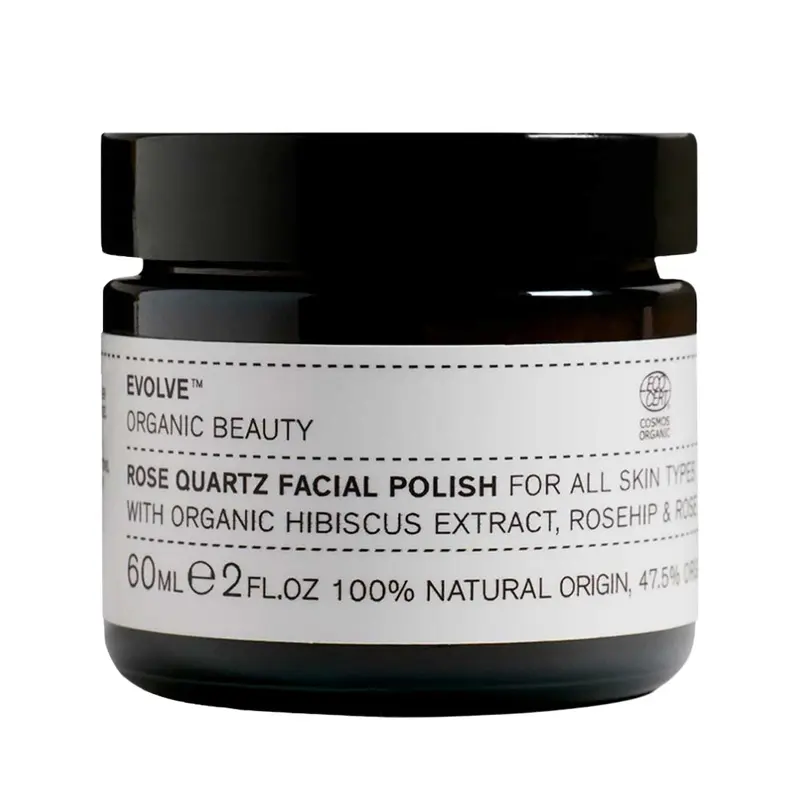 Evolve Organic Beauty Rose Quartz Facial Polish, 60 ml