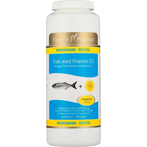 Fitness Pharma fisk med Vitamin D3 | 300 kapslar