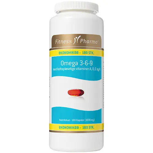 Fitness Pharma omega 3-6-9 med A, D, E & K-vitamin | 180 kapslar