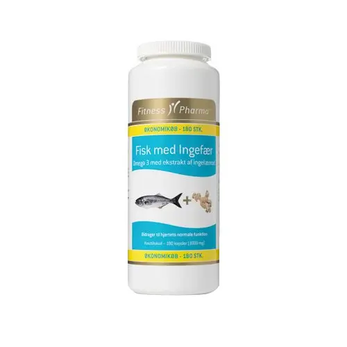 Fitness Pharma Omega 3 med Ingefära | 180 kapslar