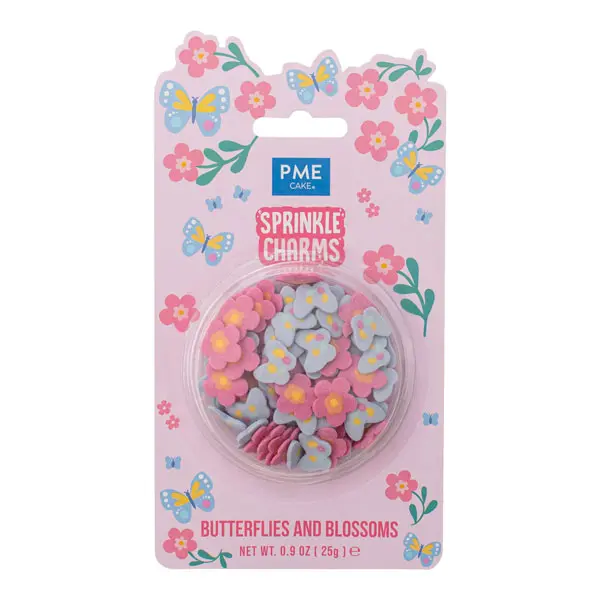 Fjärilar och blommor Strössel Ätbar dekoration