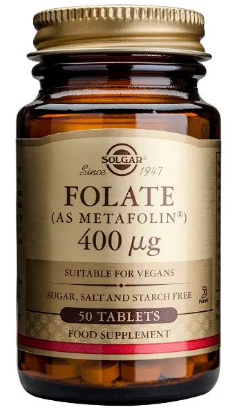 Folate (Metafolin®) 400 µg, 12,5 g, 50 tabletter