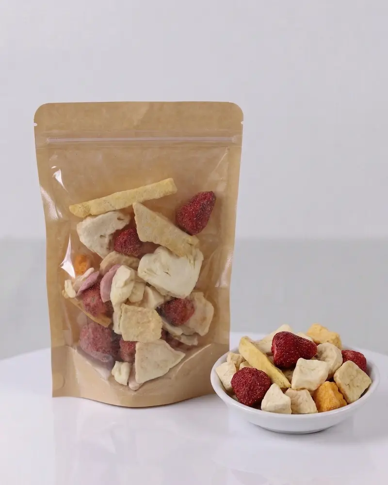 Frystorkad fruktmix i skivor med tillsatt socker – 50 g
