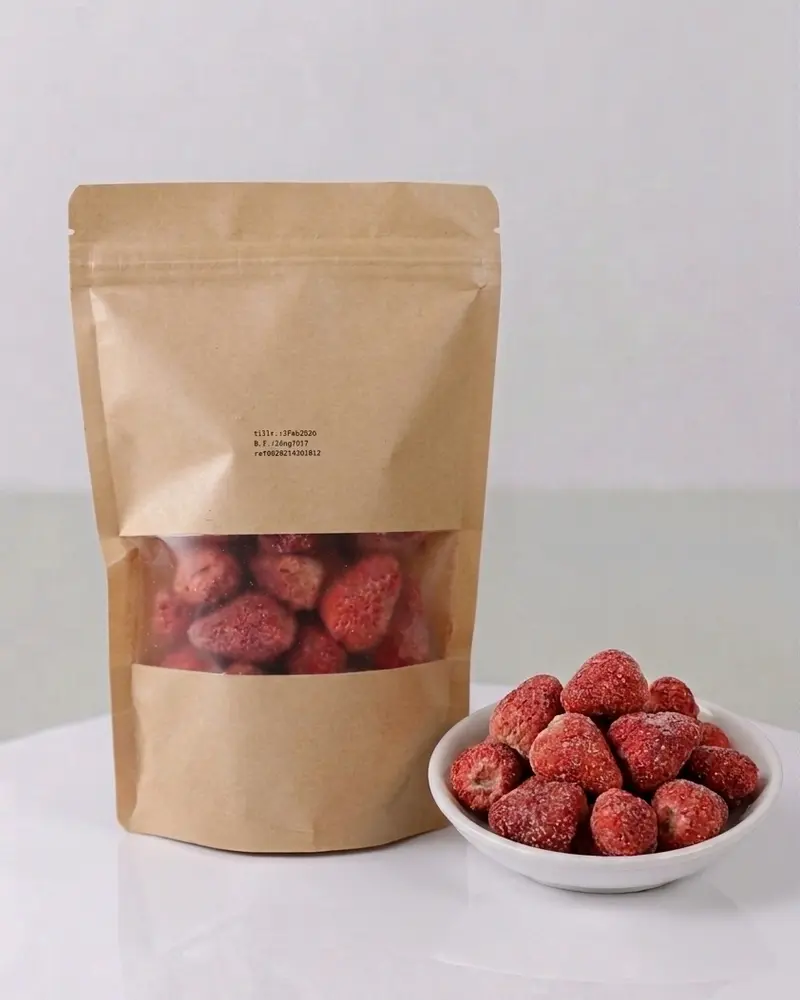 Frystorkade Jordgubbar – Extra krispiga med tillsatt socker 60g
