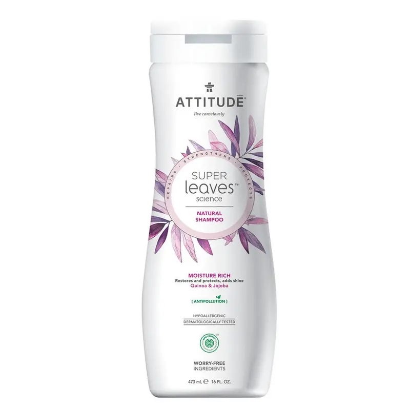 Fuktgivande schampo, Super Leaves (quinoa-jojoba), 473 ml