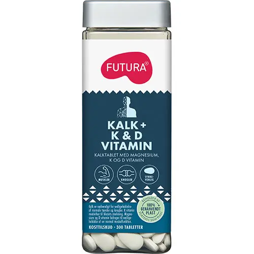 Futura Kalk + K & D-vitamin | 300 tabletter