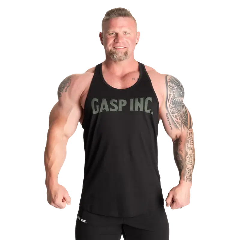 GASP Essential T-Back - Black/Green