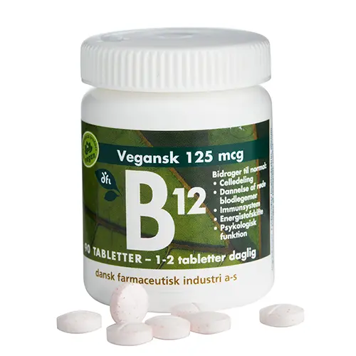 Grønne dfi vitaminer B12 Methylcobalamin 125 Mcg | 90 tabletter