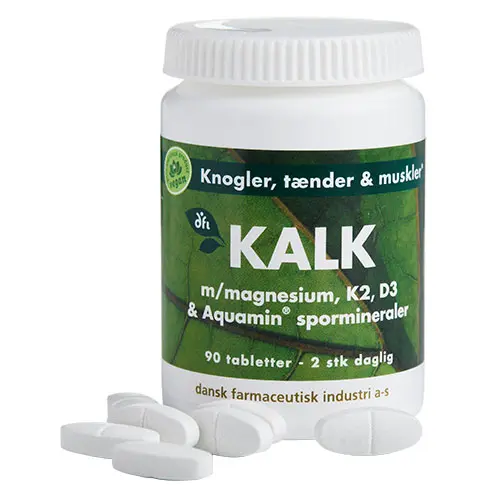 Grønne dfi vitaminer Kalk med Magnesium, K2, D3 och spårämnen | 90 tabletter