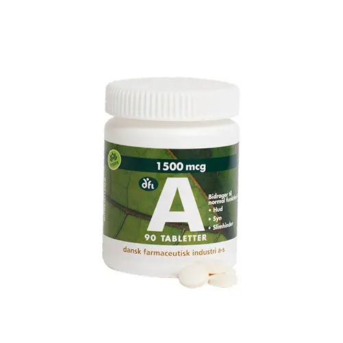 Grønne dfi vitaminer Vitamin A 1500 mcg | 90 tabletter
