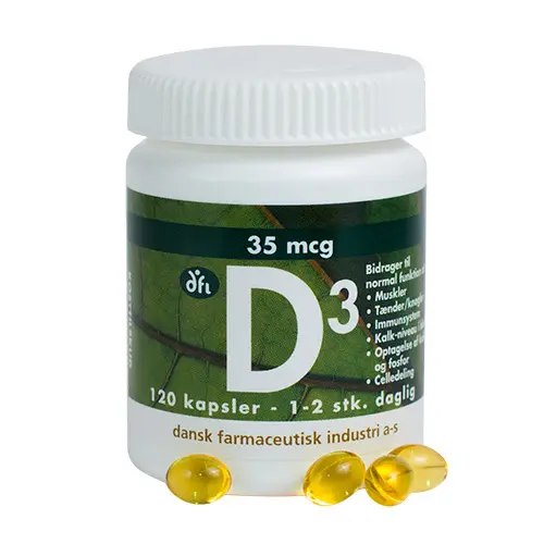 Grønne dfi vitaminer Vitamin D 35 Mcg | 120 kapslar