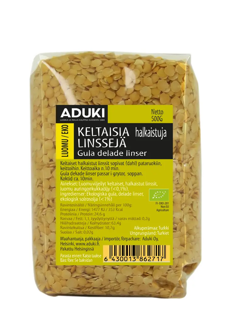 Gula delade linser, 500 g