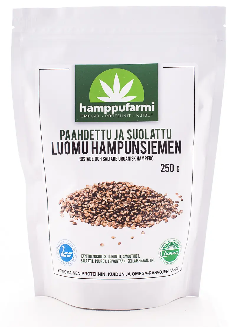 Hampafrön, rostade och saltade, 250 g