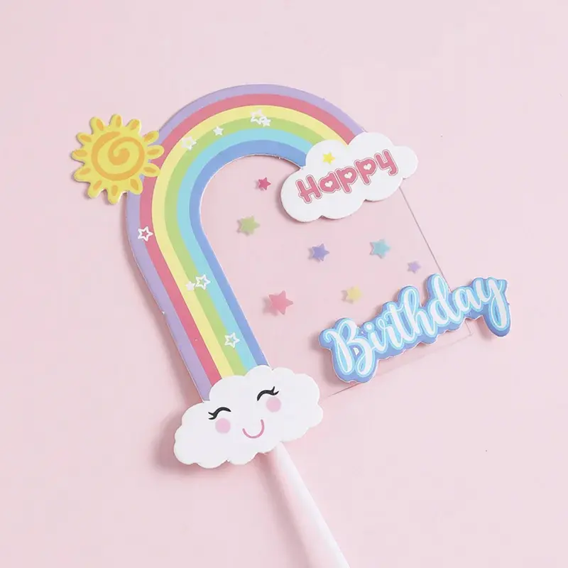 Happy Birthday Cake topper Rainbow