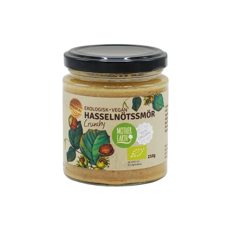 Hasselnötssmör Crunchy, 210 g Eko