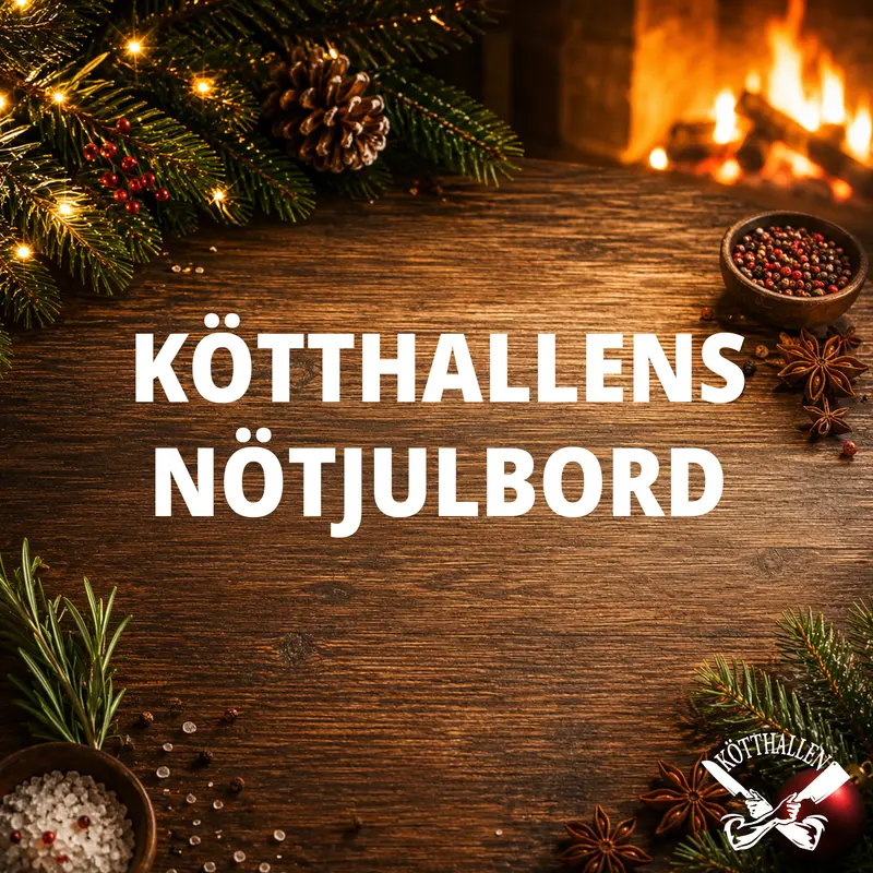 -HEMLEVERANS- KÖTTHALLENS NÖTJULBORD