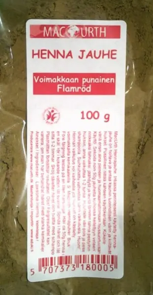Hennapulver, starkt röd, 100 g