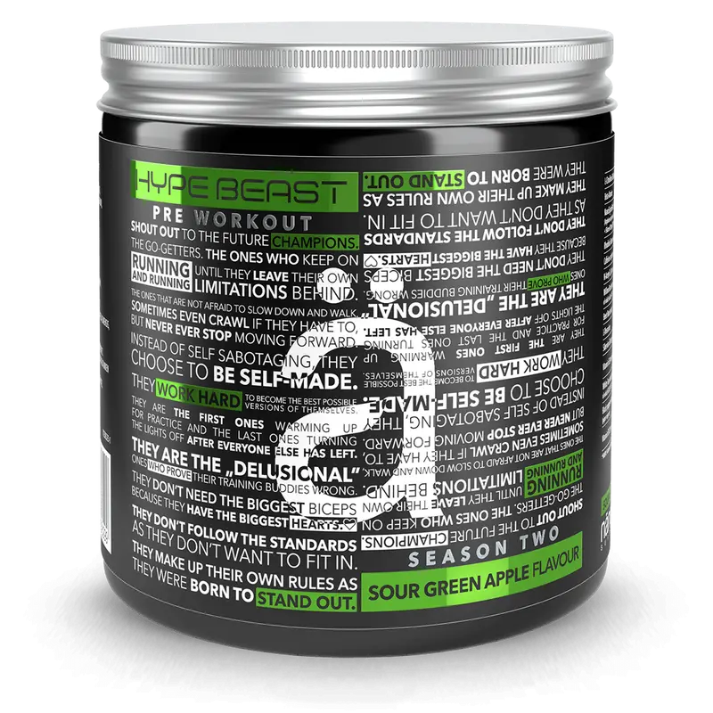 HypeBeast Pre-Workout Sour Green Apple - 320g.