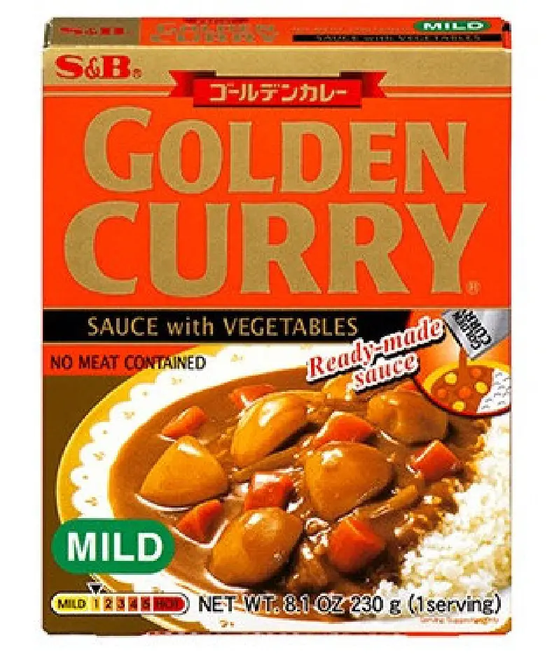 Japansk Golden Curry sås med grönsaker (Mild) 230g, S&B