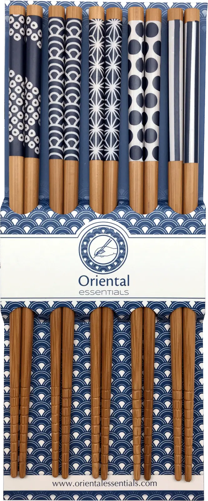 Japanska pinnar blåvit 5-pack