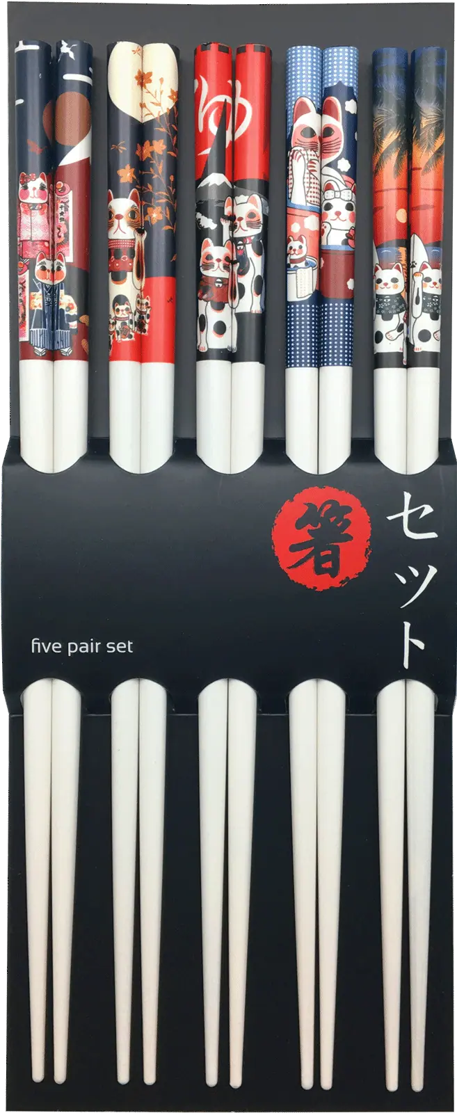 Japanska pinnar Neko katt 5-pack