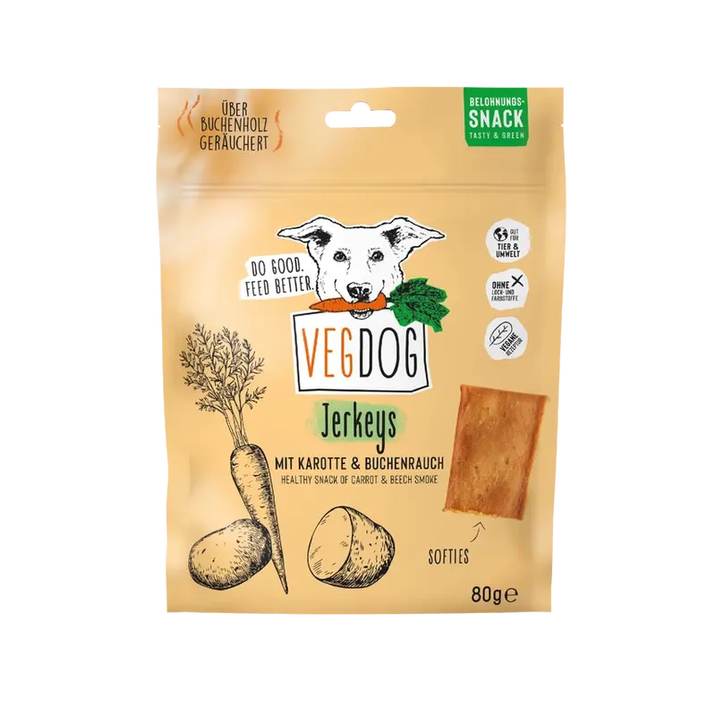 Jerkeys – Växtbaserat & Hypoallergent Hundsnack 80 g