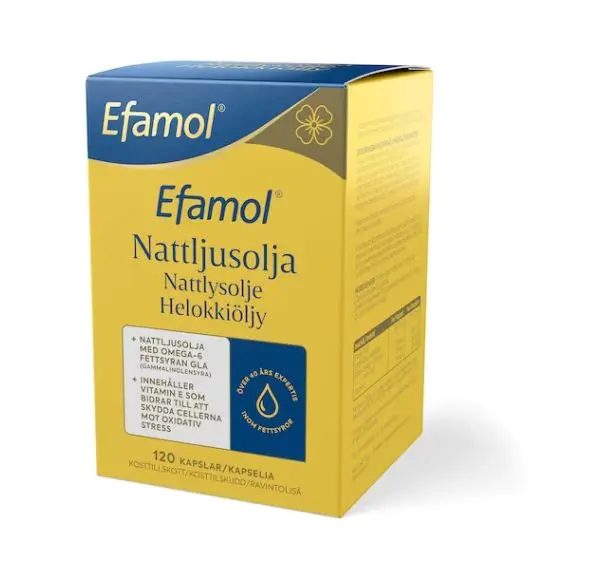 Kapsel med nattljusolja och E-vitamin, 1000 mg
