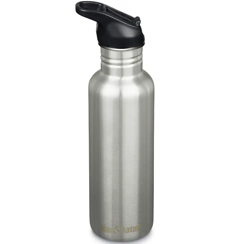 Klean Kanteen - Vattenflaska Classic Flip Seal Sport Cap, Brushed Stainless - 800 ml
