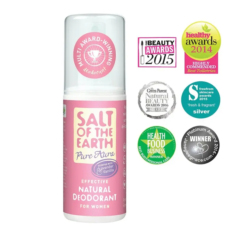 Kristallsalt spraydeo, lavendel & vanilj, 100 ml