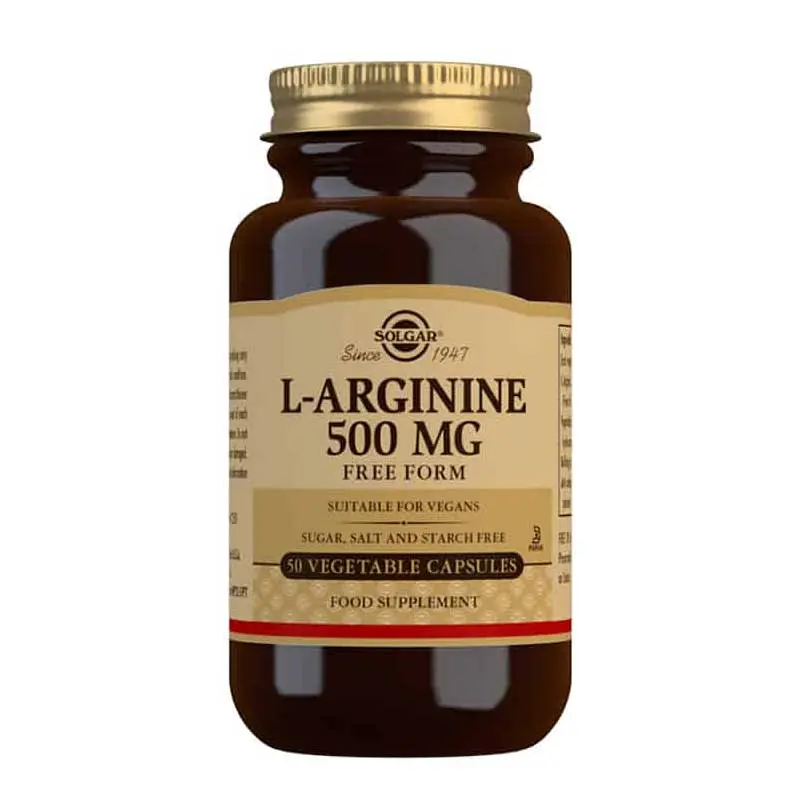 L-Arginine, 34 g, 50 vegetabiliska kapslar