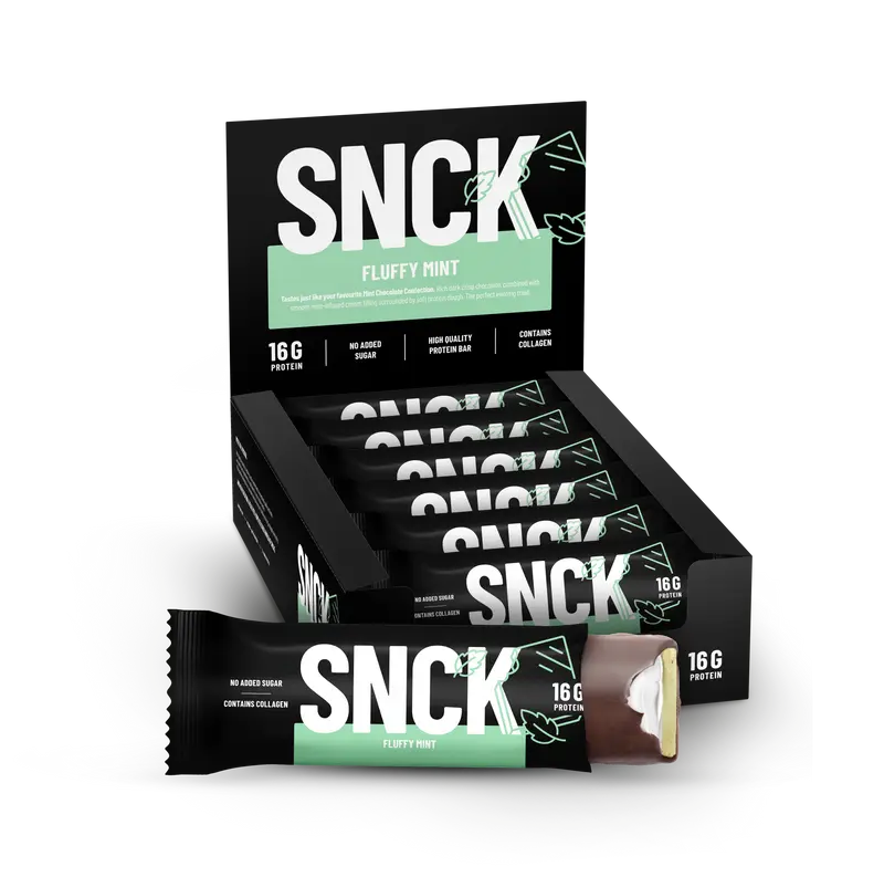 Låda (12-pack) SNCK Proteinbar Fluffy Mint