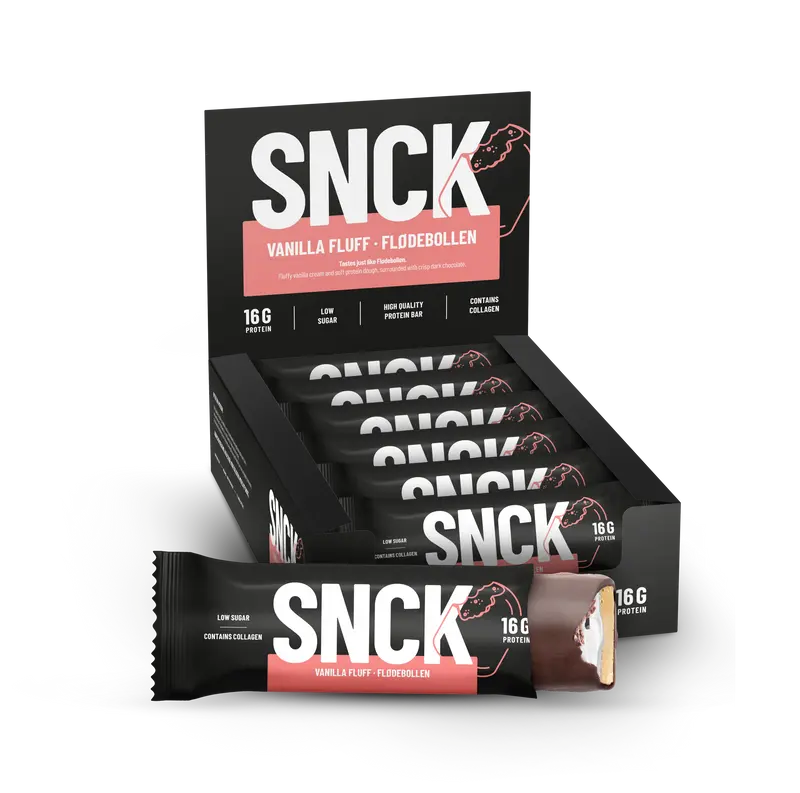 Låda (12-pack) SNCK Proteinbar Vanilla Fluff