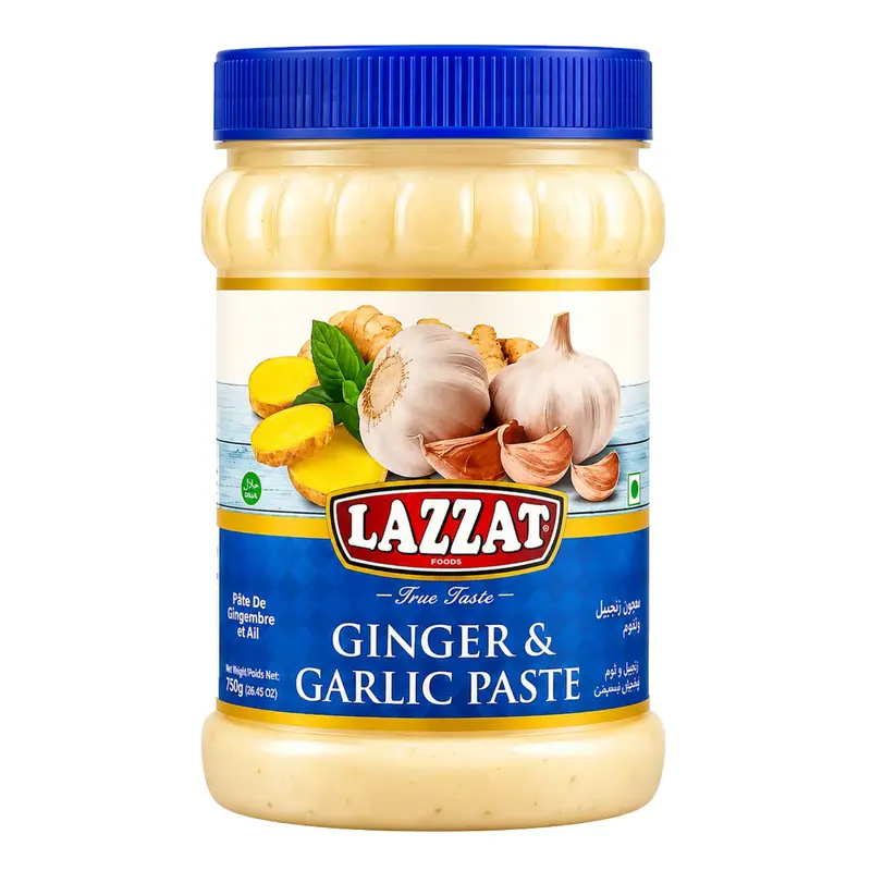 Lazzat Ingefära Vitlökspuré 750g – Storpak Ginger Garlic Paste