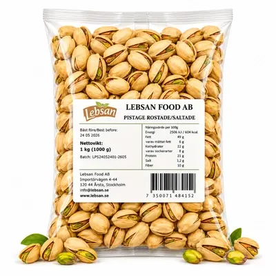 Lebsan Pistagenötter USA 800g – Rostade & Lätt Saltade Premium
