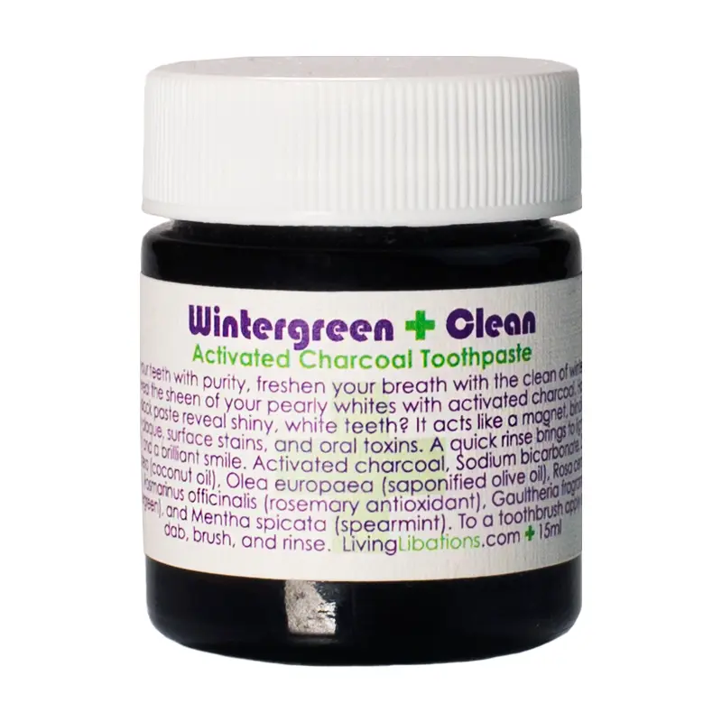 Living Libations Wintergreen Clean Charcoal Toothpaste 15 ml